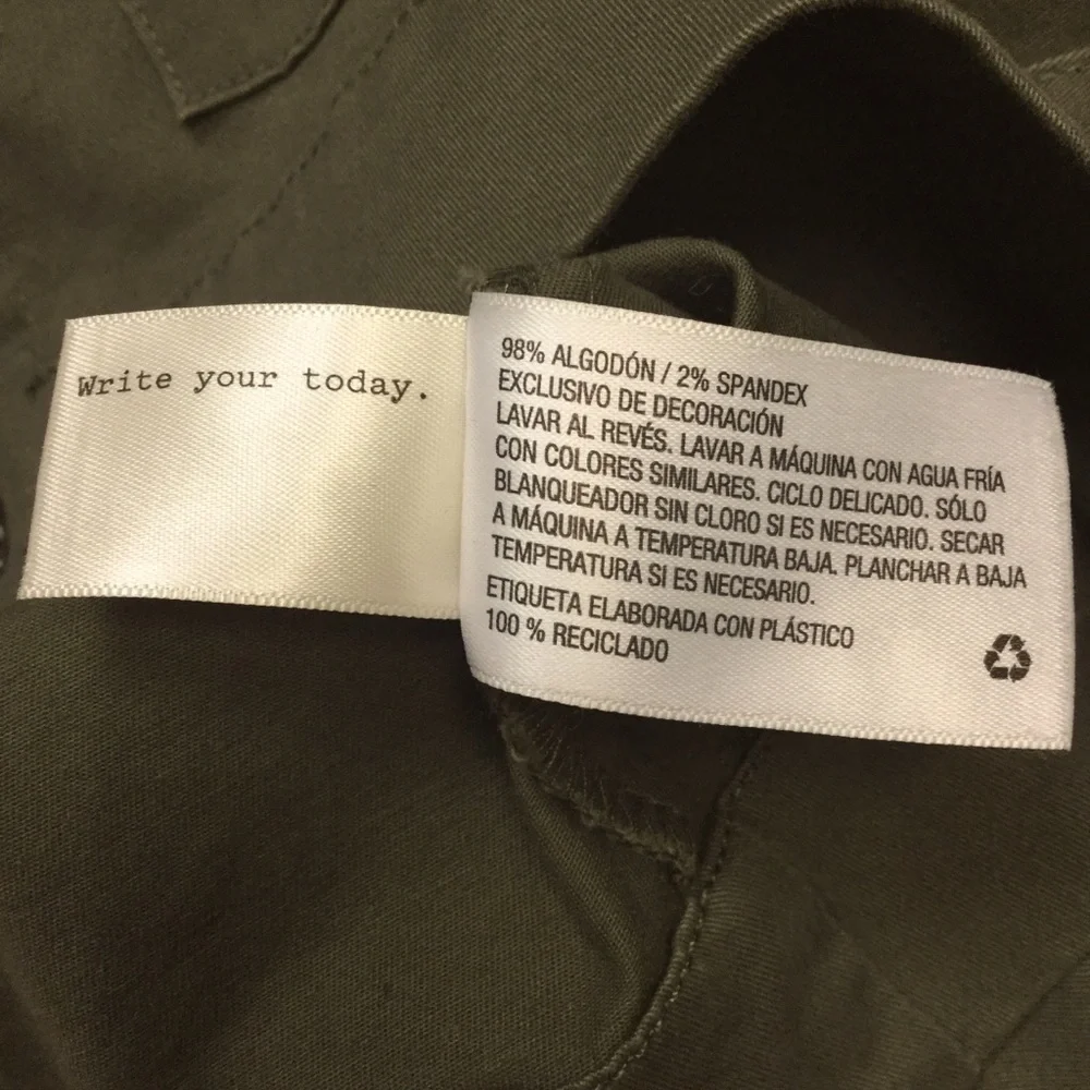 A NEW DAY sz Small Utility Jacket Beaded Trim Lightweight Pockets Olive Green
